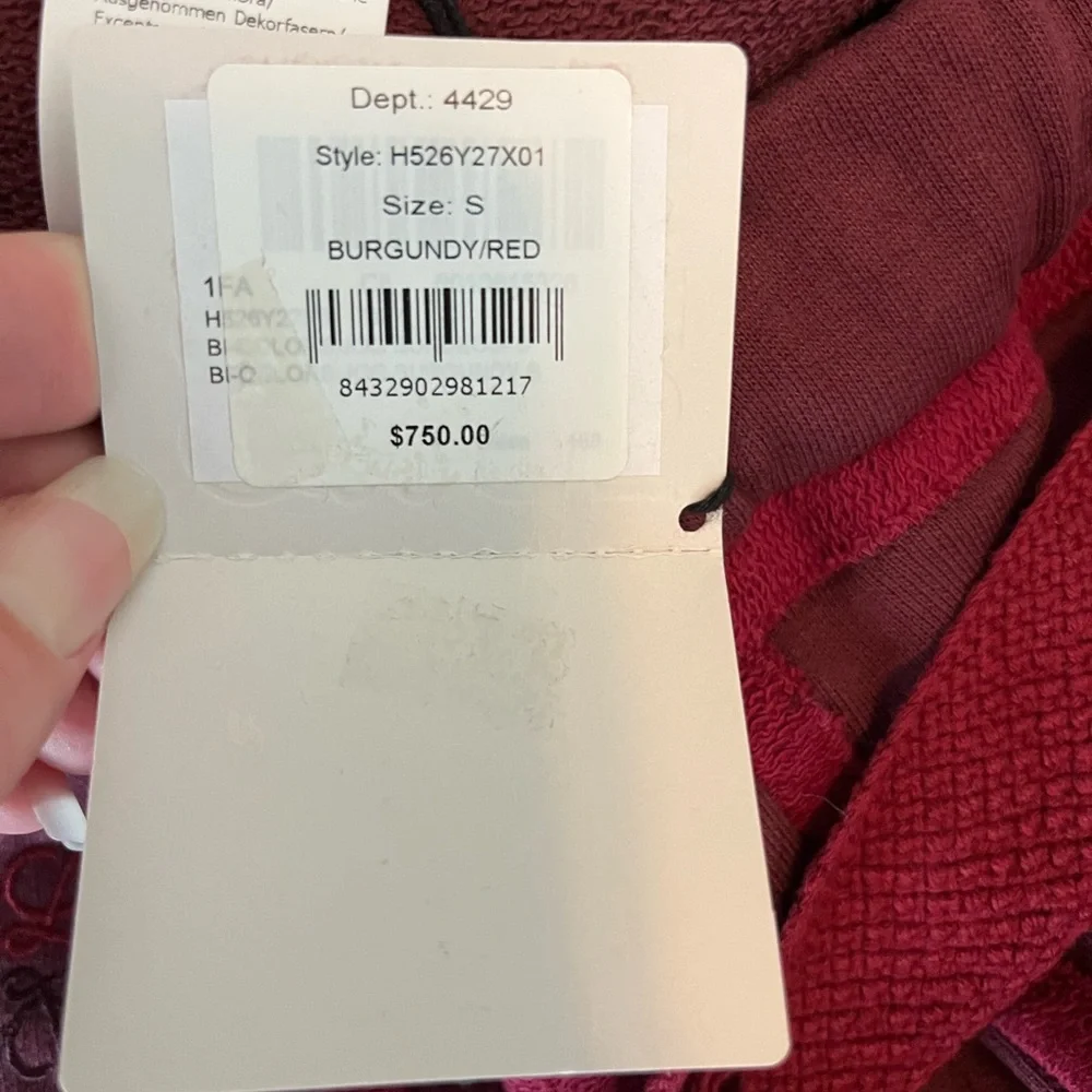 NEW NWT LOEWE Bi-Color Joggers In Burgundy Sweatpants